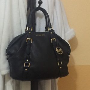 Michael Kors Bedford Large Black Leather Satchel